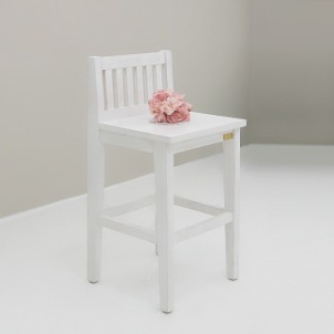 [미세스크래치][White] 원목 아일랜드 인테리어 식탁 보조 의자