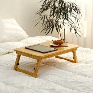 [스크래치A/T등급] 대나무 원목 접이식 책상 테이블